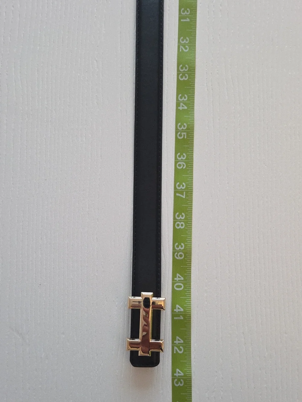 Black Belt With Gold H Buckle